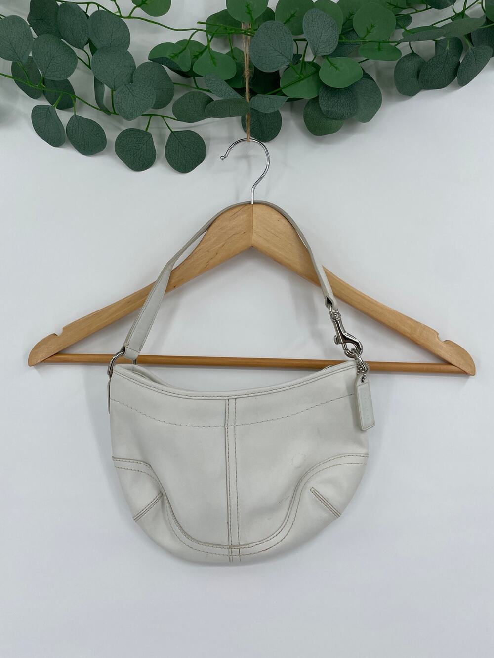 Coach Vintage Soho Hobo Cream White Leather Small Purse
